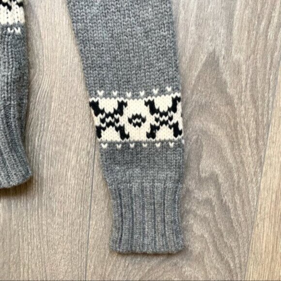 Aritzia TNA Sea To Sky Cardigan Sweater wool zip up Cowichan knit Fair isle S - Picture 9 of 16
